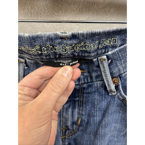 Levi’s The Original Jeans Juniors 9 424 Straight Leg Medium Wash Low Rise Y2K - Picture 7 of 8